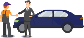 Technician handshake with customer